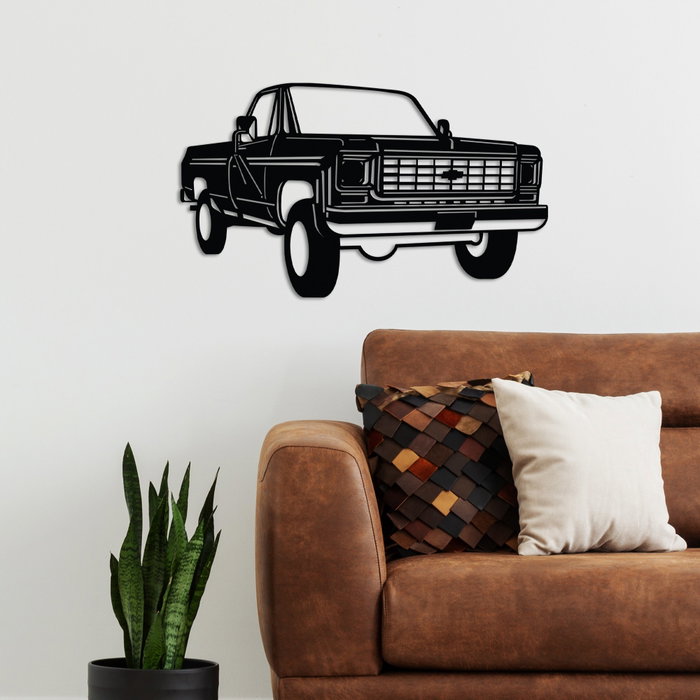 Wallity Chevy K20 Pickup Truck (1976) Escultura de pared de metal Wallity Chevy K20 Pickup Truck (1976) Escultura de pared de metal